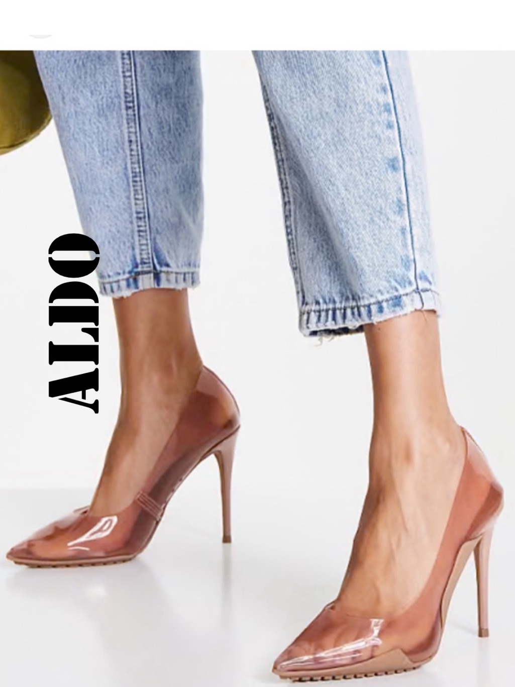 Aldo Sculptclear Pumps Heels Size 6.5 Tan Lucite Mix Media